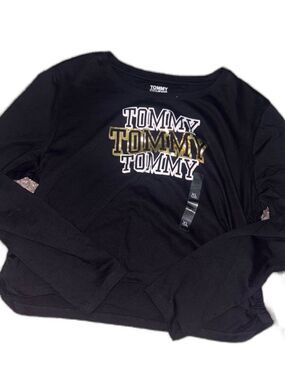 NWT Tommy jeans gold black crop long sleeve size XL